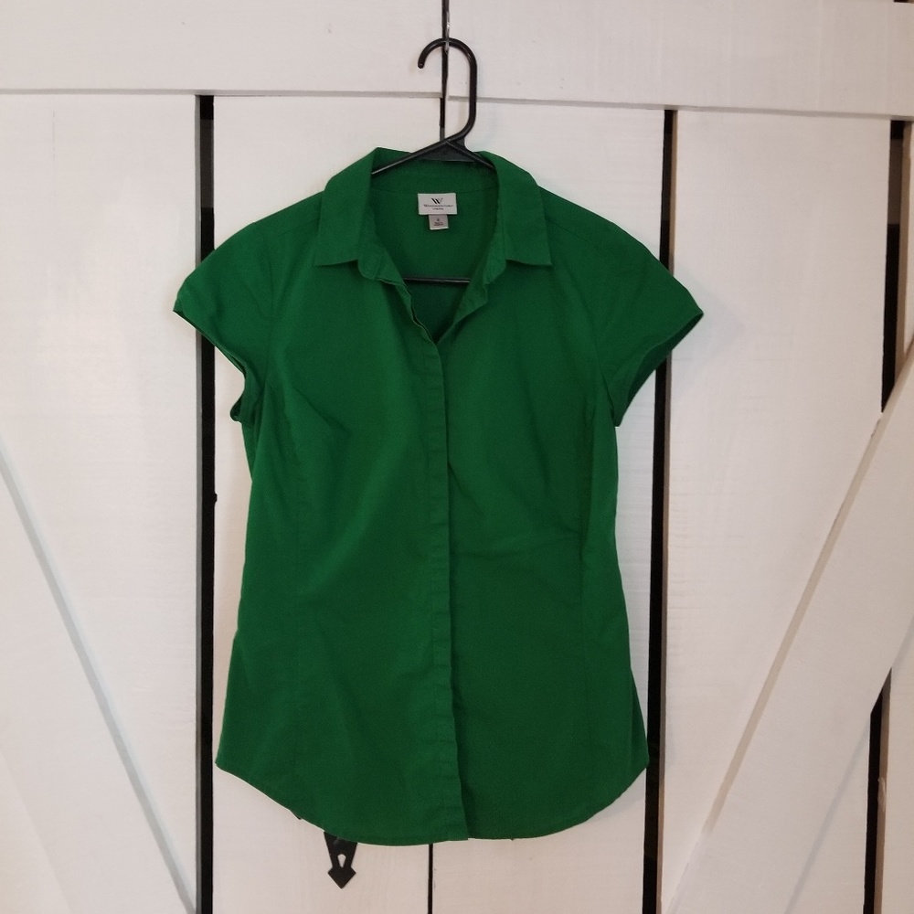 Worthington Green Collared Short Slv Button Down-S